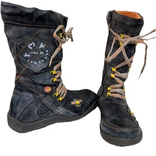 TMA Eyes Women's Lace-Up Ankle Fashion Boot Faux Fur Lining Sz 9 41EU Gray READ