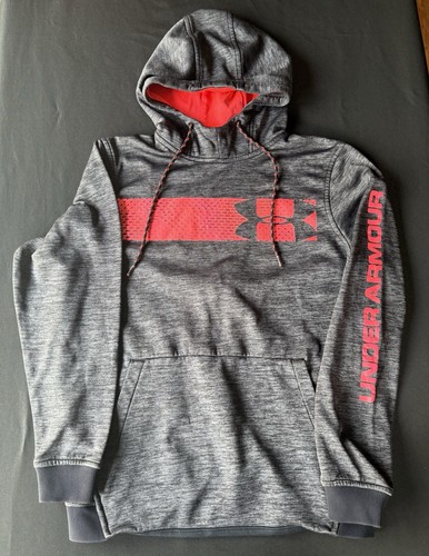 Under Armour ColdGear  S Loose Fit Pullover Hoodie Gray pink Logo