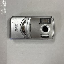 Vivitar Vivicam 1500 5.0MP Silver Mini Compact Digital Camera. WORKS. AA Battery