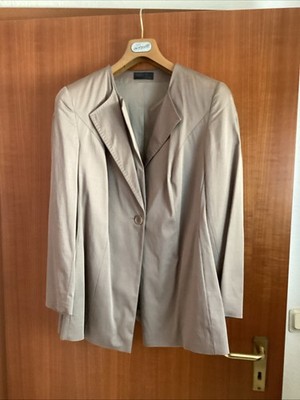 Schicker Ulla Popken Selection Damenblazer In Taupe, Leicht Schimmernd, Gr. 44