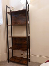 Vasagle Industrial Metal Wooden Shelf Rack Bookshelf Display Floor Case Brown