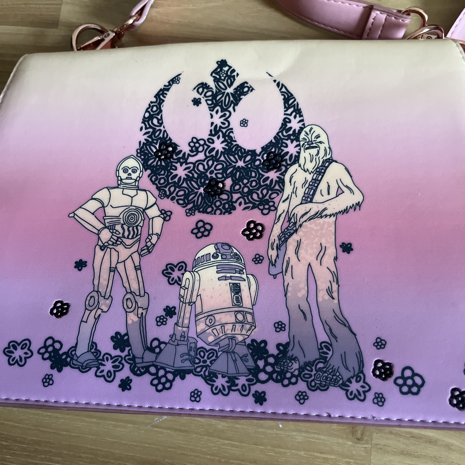 STAR WARS Pink Ombre Our Universe Hot topic disney loungefly Purse Shoulder Bag image 4