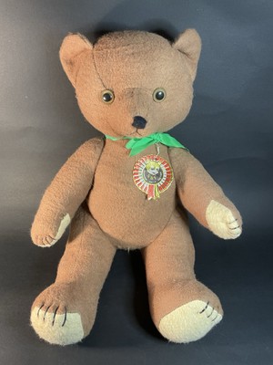 Vintage Shanghai Dolls Factory Jointed Plush Teddy Bear Original Tag 14 