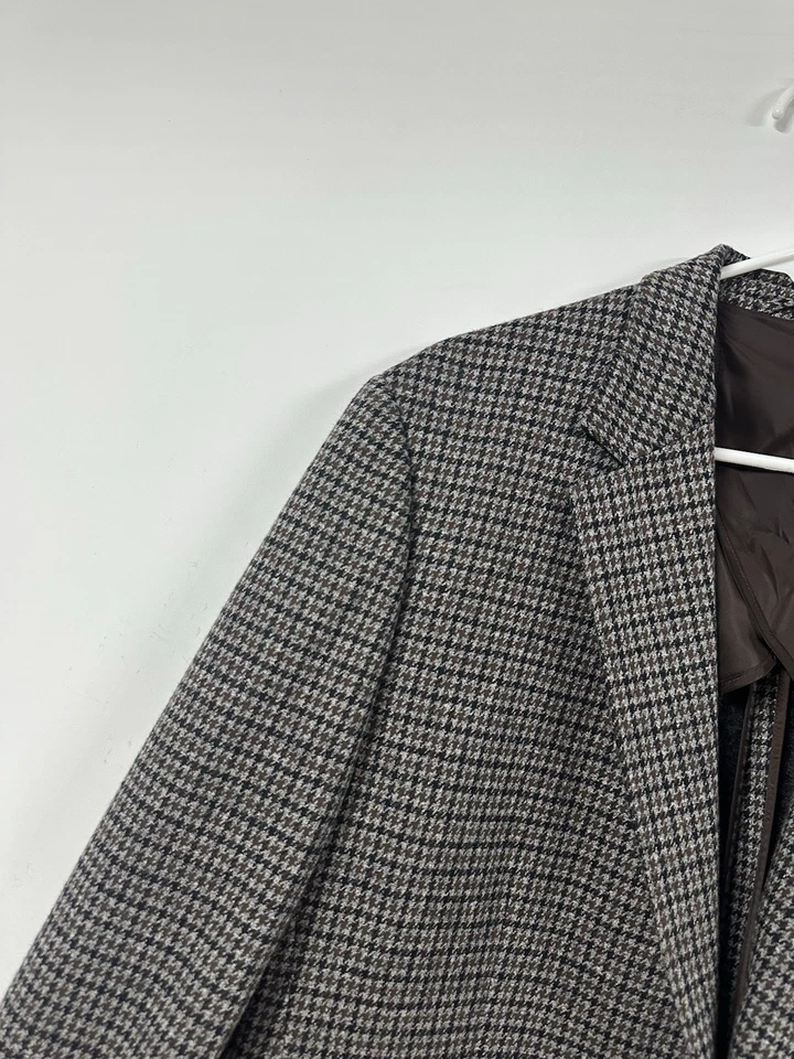 Bonobos Para Hombres 46R Marrón Gris Pata de Gallo Ajuste Estándar Mezcla de Algodón Foto 3 de 4