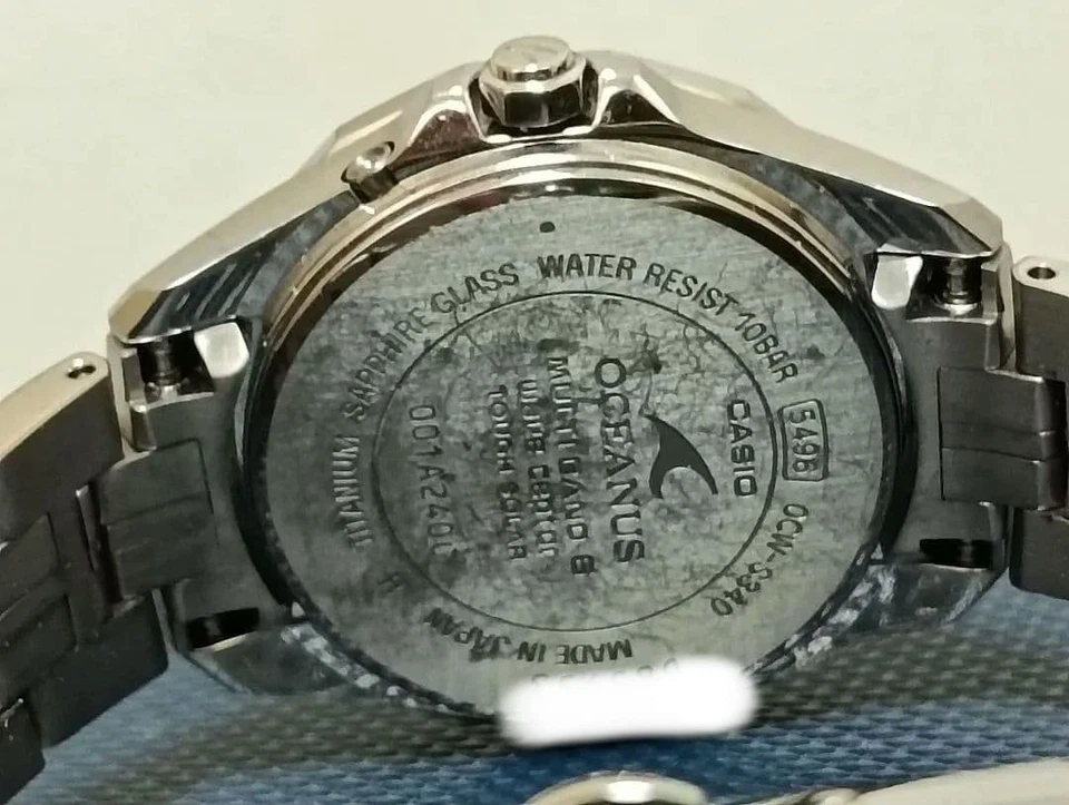 Casio Oceanus Manta Titanium Ladies Watch OWC S340 1AFJ Solar Radio World - Image 4 of 4