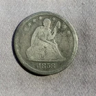 1858 P Seated Liberty Quarter Dollar * VG *90% Silver* Scarce