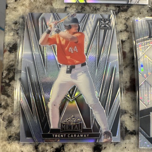 (5) 2024 Leaf Metal Trent Caraway Autos Silver, Green, Silver Base Oregon State - Picture 6 of 7