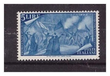 ITALIA  1948  -  RISORGIMENTO  LIRE 5   NUOVO  **  MNH
