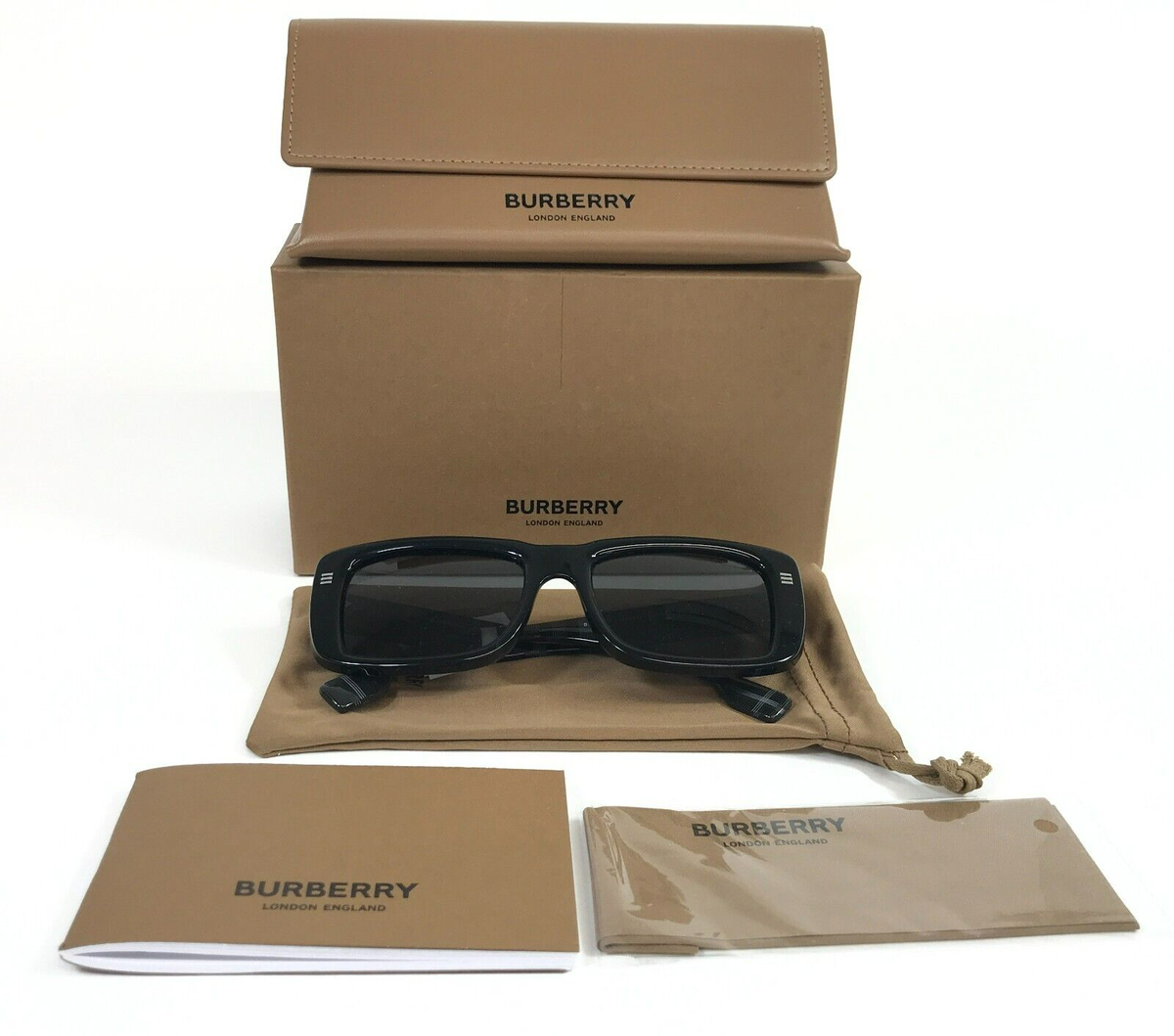 Burberry Sunglasses B4376-U 3858/87 Black Grey Nova Check