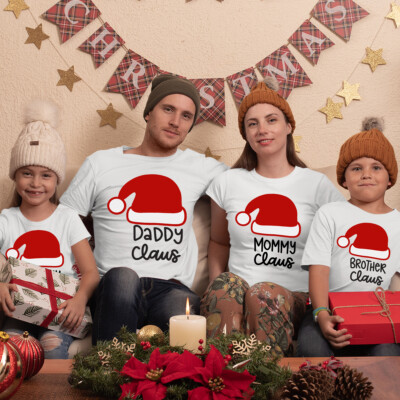 Funny Santa Granny Brother Uncle Auntie baby Family Matching Christmas T Shirt
