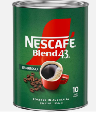 Nescafe Blend 43 ESPRESSO Instant Coffee   500g   ROASTED IN AUSTRALIA
