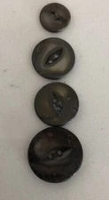 Mother of Pearl Shell Buttons Dark Grey-Vintage