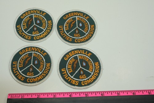 SET 4 Collectible Embroidered Patches GREENVILLE UTILITIES COMMISSION Round 3" - Picture 2 of 4