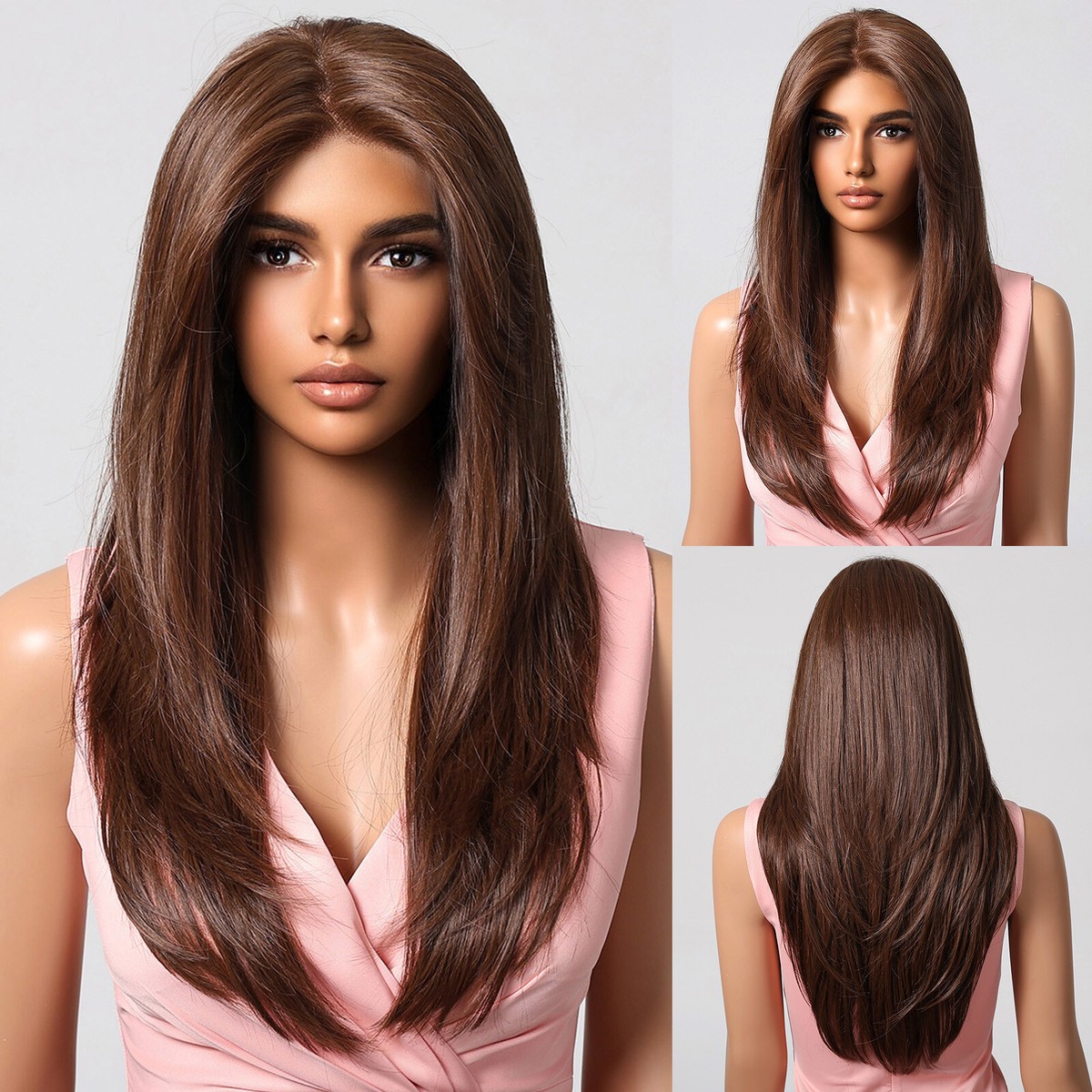 Lace Front Wigs 13*6 Lace Synthetic Wig Long Natural Layered  display picture 3