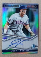 2020 Bowman Chrome Class of 2020 Justin Foscue Auto /250 Texas Rangers Autograph