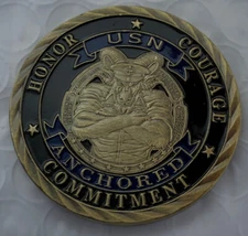 * US Navy Reserve Challenge Coin, Core US Navy Values Challenge Collectible Coin