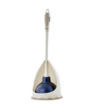 Superio Heavy Duty Plunger with Holder, Beige Comfort Grip Handle