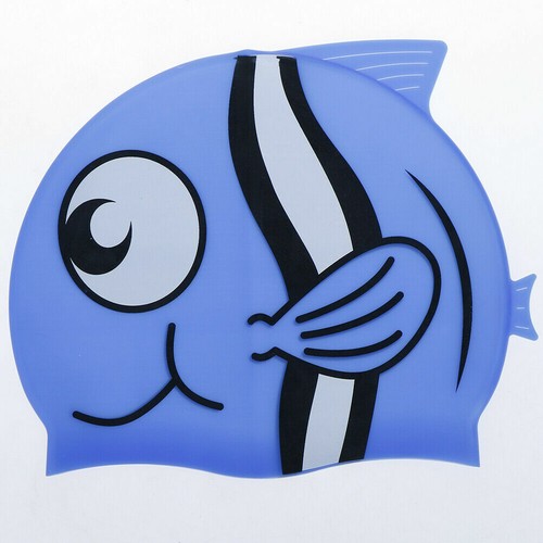 Childrens Swimming Hat Blue Fish 
