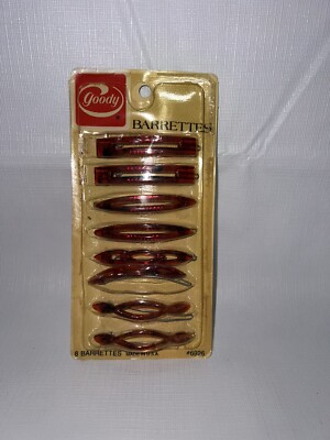 VTG Goody Barrettes Mock Tortoise 1975 #6926 Wire Metal Clasp USA 3in Style 2