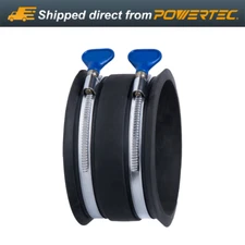POWERTEC 70369 Dust Control Flex Cuff with Key Hose Clamps, 4-Inch, 1PK
