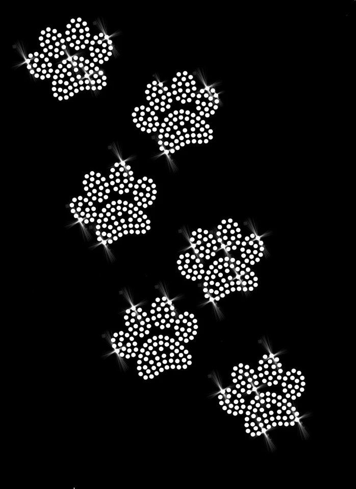 Strass immagine da stirare Crystal trasparente per stirare zampe zampe animale cane gatto