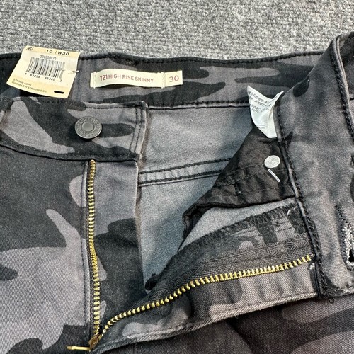 Levis 721 Jeans Womens 10 Grey Camo Denim Cotton Blend High Rise Skinny Ankle - Picture 10 of 14