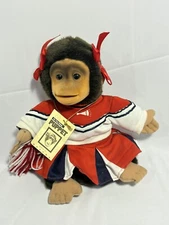 Vintage Hosung Junior Chimp Plush Hand Puppet Julious With Cheerleading Outfit