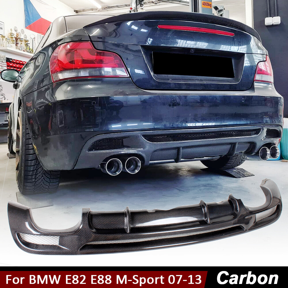 For 1Series BMW E82 E88 125i M-Sport 07-13 CARBON FIBER Rear Bumper Diffuser Lip