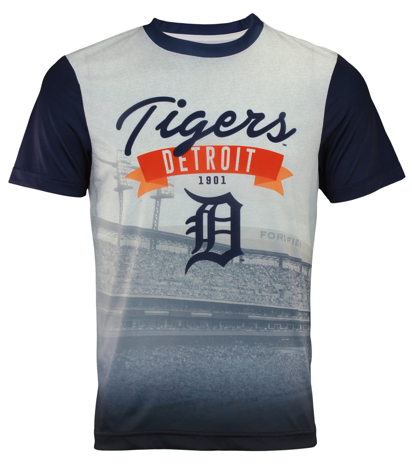Мужская футболка MLB Mens Detroit Tigers Outfield с фотографией Forever Collectibles