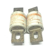 LOT OF 2 GOULD SHAWMUT A25X400 AMPTRAP FUSE, 400A 250V