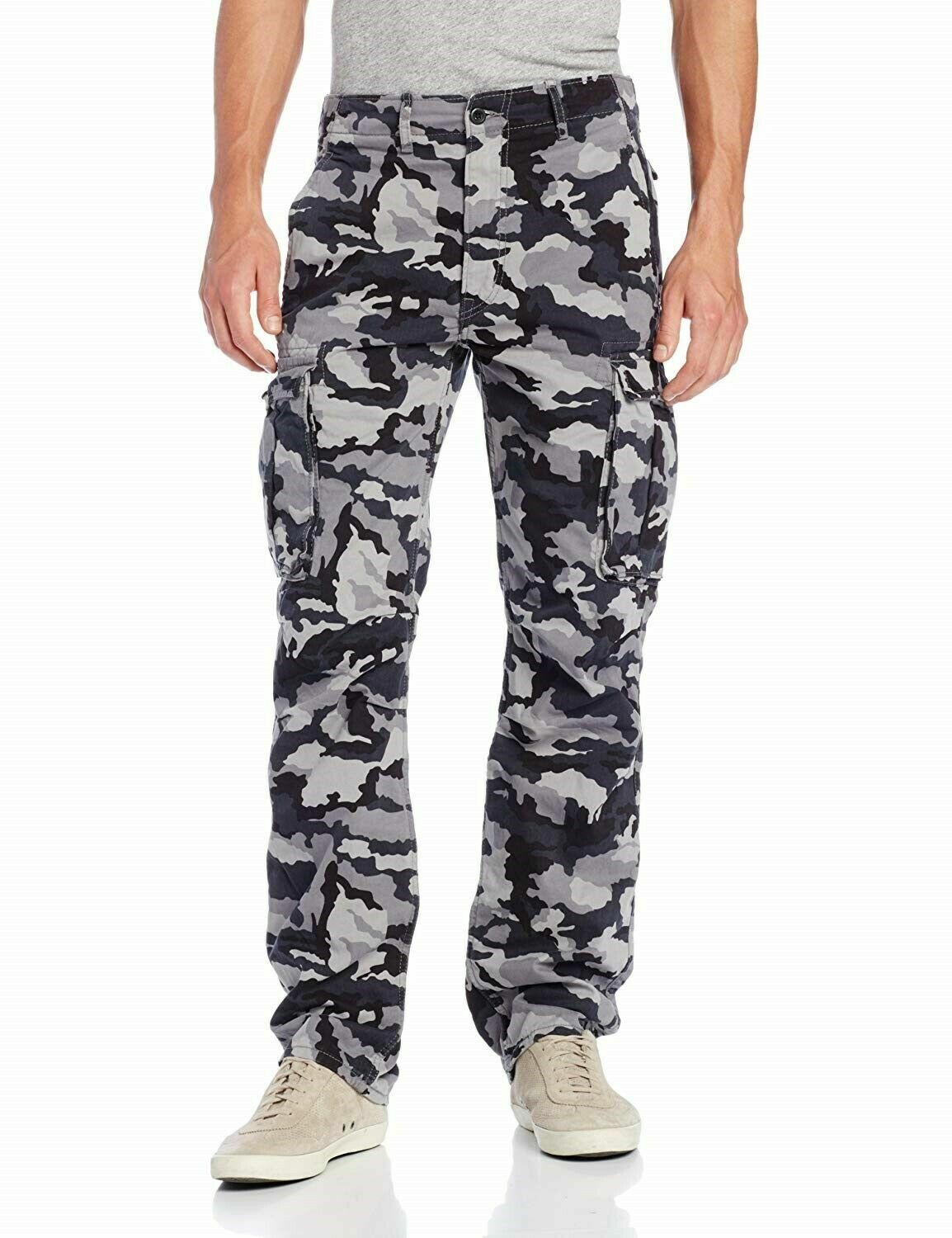 Levis Relaxed Fit Ace Cargo Pants Color Dark Grey Camouflage 0019 | eBay