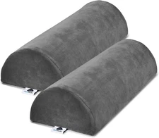 2 Pack Large Half Moon Bolster Pillow for Legs, Knees, Lower Back and Head (2 Pa