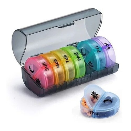 7-Day Pill Organizer with Two Compartments Per Day, Ideal for Pills/Vitamins/...