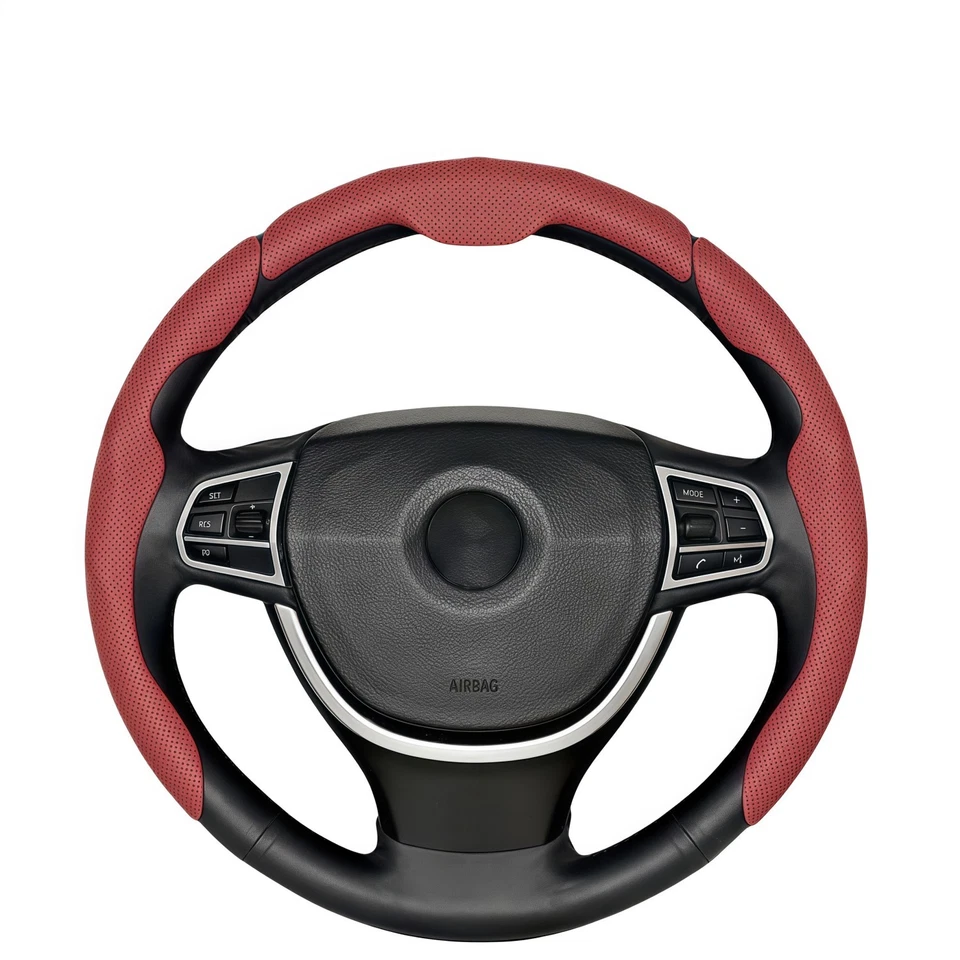 3pc Set Car Steering Wheel Cover Protector 15" Luxury Leather Non-Slip For BMW Foto 4 de 4