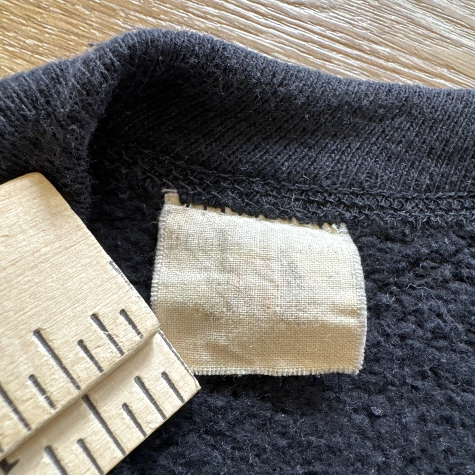 Moletom Vintage Masculino S Preto Único V Decote Redondo Fruit of the Loom Anos 50 Anos 60 Verdadeiro - Imagem 3 de 4