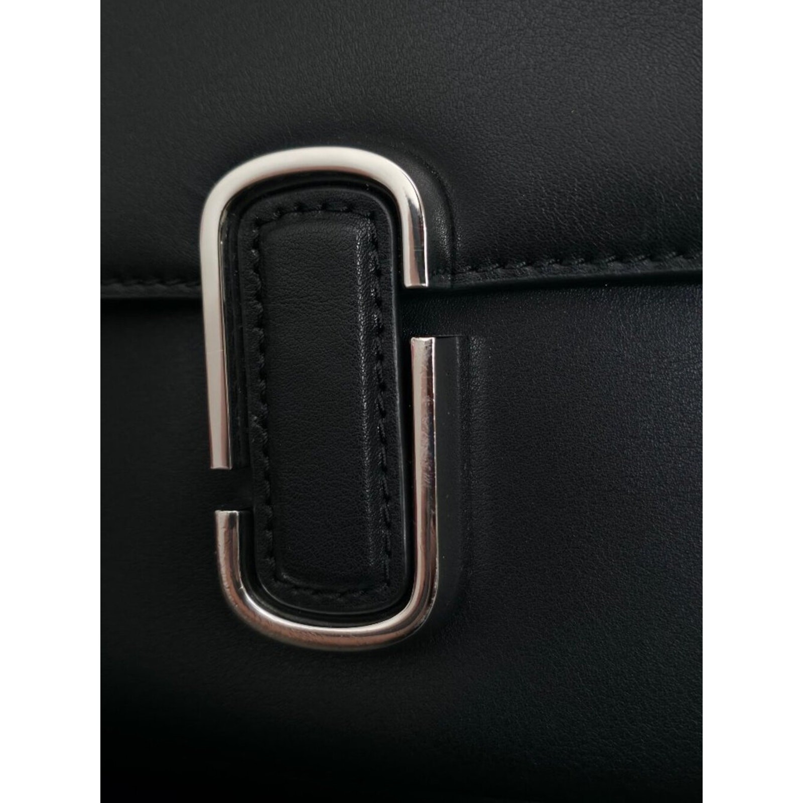 Marc Jacobs The J Marc Chain Satchel Black Silver Leather Shoulder Crossbody Bag image 10
