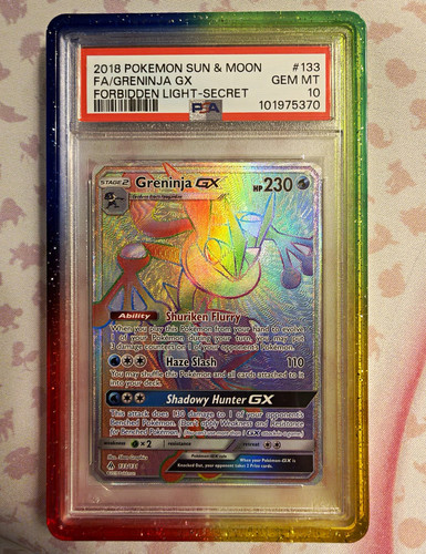 Pokemon SM Forbidden Light Greninja GX 133/131 Secret Rare Full Art Holo PSA 10