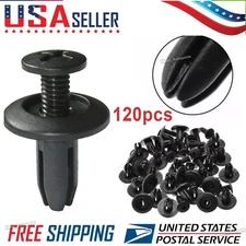 120Pcs Bumper Clips 6mm Auto Car Hole Fastener Fender Push Pin Plastic Rivets