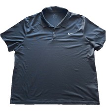 Nike Dri-FIT Breathable Lightweight Polo Shirt Black Men's 3XL Short Sleeve
