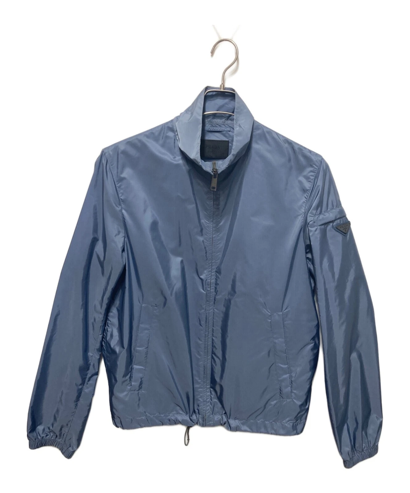 Giacca nylon PRADA Triangolo placca logo blu cielo Taglia:46