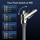Bulk Lot 15/ 4-in-1 Fast USB Charging Cable, 240W, 3.3ft, USB A/C to C/Lighting — photo 2