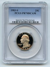 1983 S 25C Washington Quarter Proof PCGS PR70DCAM