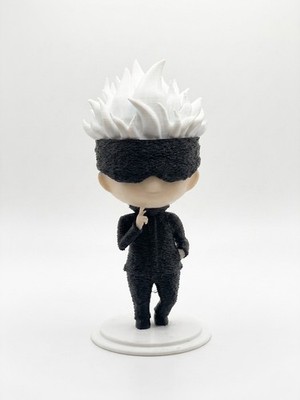 Gojo-inspiriertes 3D-gedrucktes Chibi Figur & Schlüsselanhänger Set - mehrfarbig Fan-Made