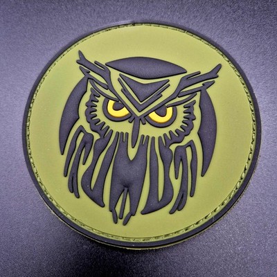 Uhu Eule Waldkauz Morale Patch PVC Abzeichen Bushcraft Outdoor Aufnäher Klett