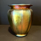 Steuben Signed Gold Aurene Shade Vase Art Nouveau Deco Iridescent Opalescent #1