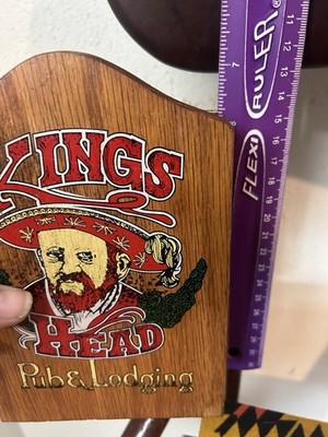 Vintage Kings Head Pub And Lodging Miniature Dart Board Cabinet