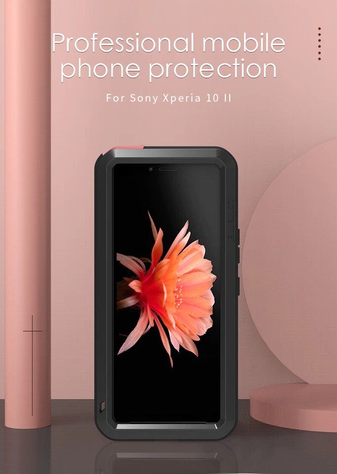 LOVE MEI Metal Silicone Tempered Glass Water-Resistant Case Cover fo Sony Xperia - Image 3 of 4