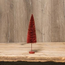 Ragon House 13" Red High Truck Bottle Brush Christmas Village Tree
