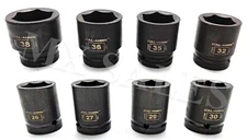 8pc 3/4" Drive Impact SHALLOW Steel Socket  Metric Set 26-38mm