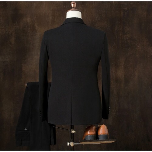 Mens Suit Chinese Style Embroidered Slim-fit Zhongshan Korean Performance Casual - Picture 13 of 39